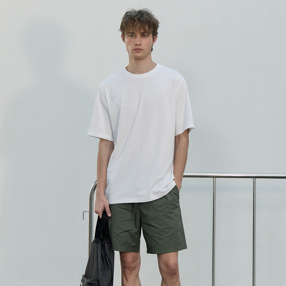 쿨 아스킨 세미오버핏 라운드넥 반팔티