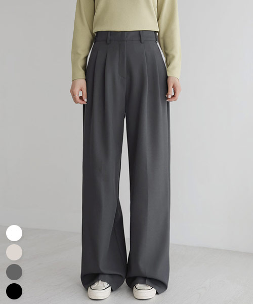 [맞춤슬랙스No.4] 모던 핀턱 와이드 슬랙스_264381 - 상품 이미지