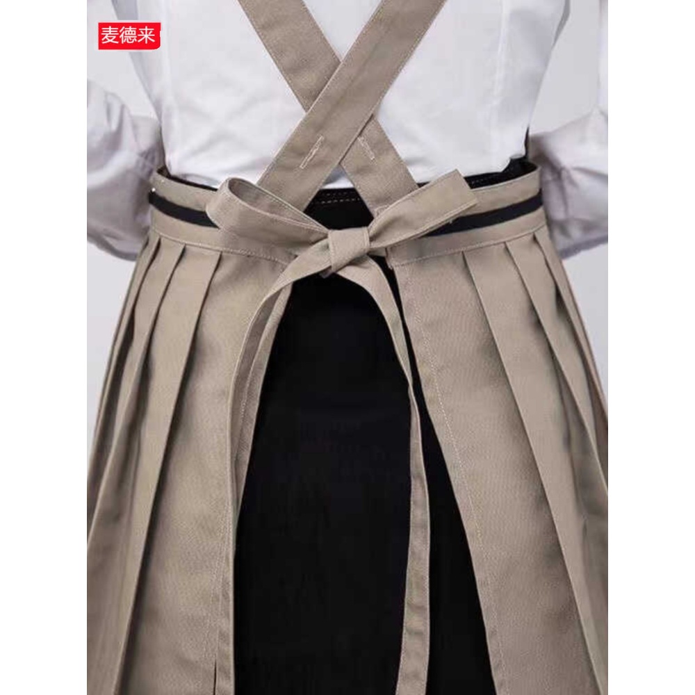 미용 앞치마 미용실 apron 가운 원피스 유니폼 캔버스 네일샵 카페 헤어 파란색 조끼 1개 - 상세 이미지 4