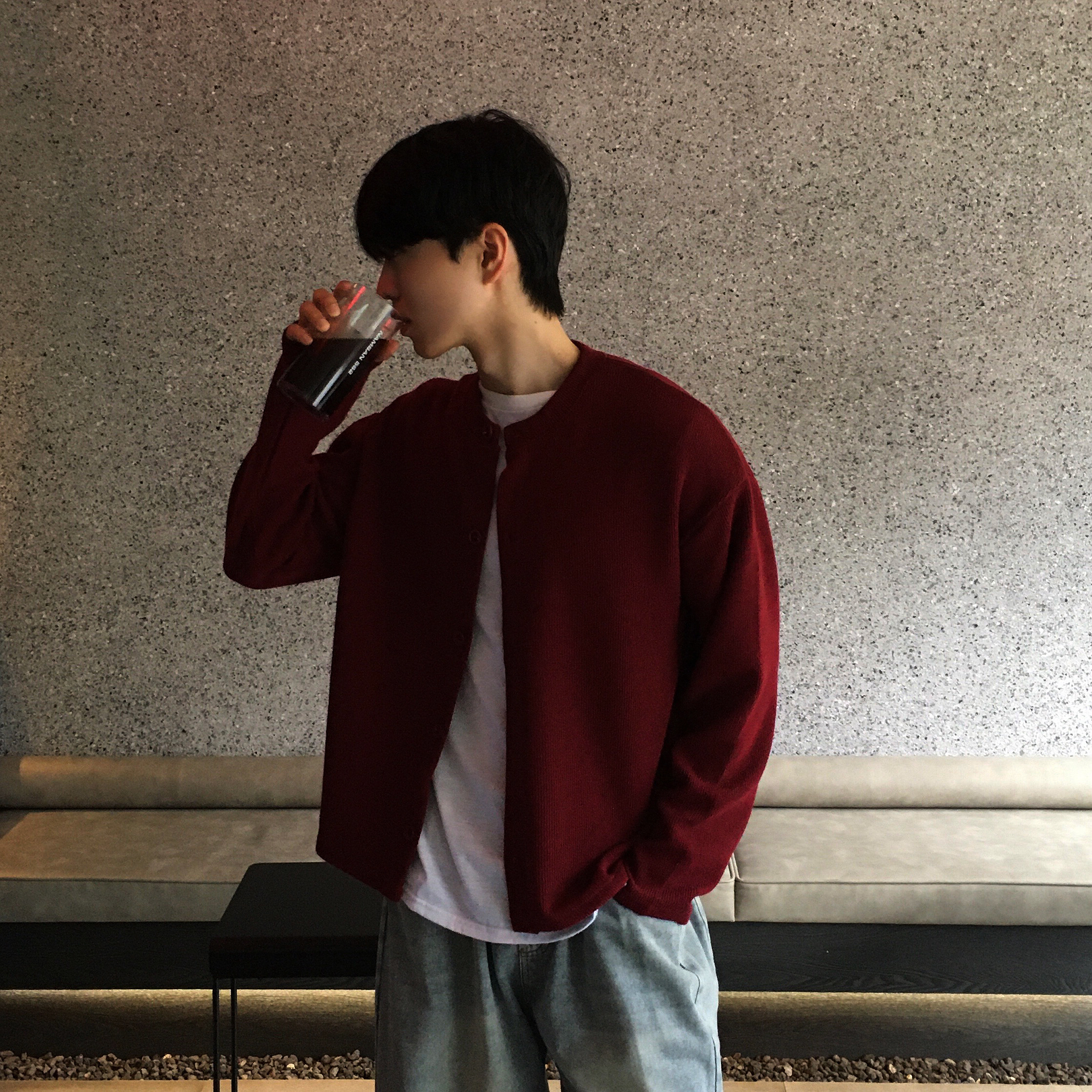 남자라운드가디건 남자오버핏가디건 - 상세 이미지 4
