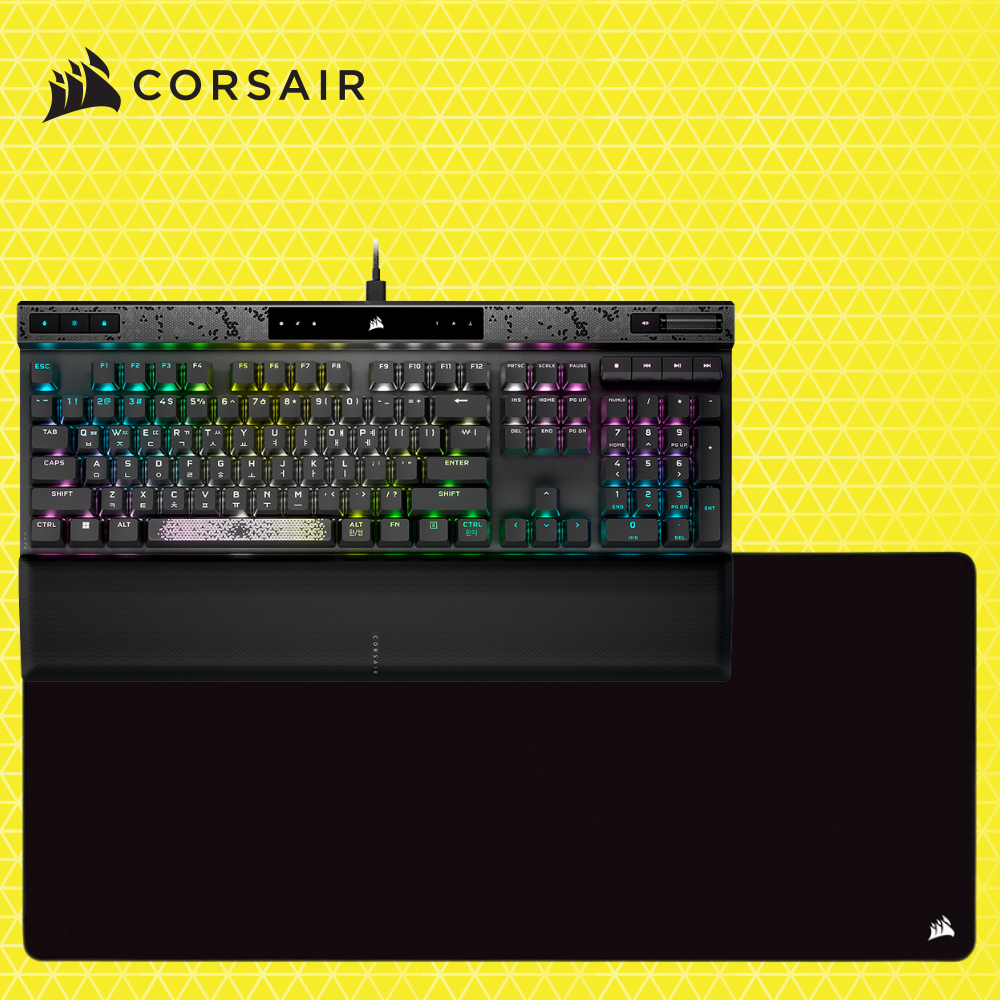 커세어 K70 MAX 자석축 래피드트리거 게이밍 기계식키보드 + MM350 PRO EXTENDED XL 블랙 세트 - 메인 이미지