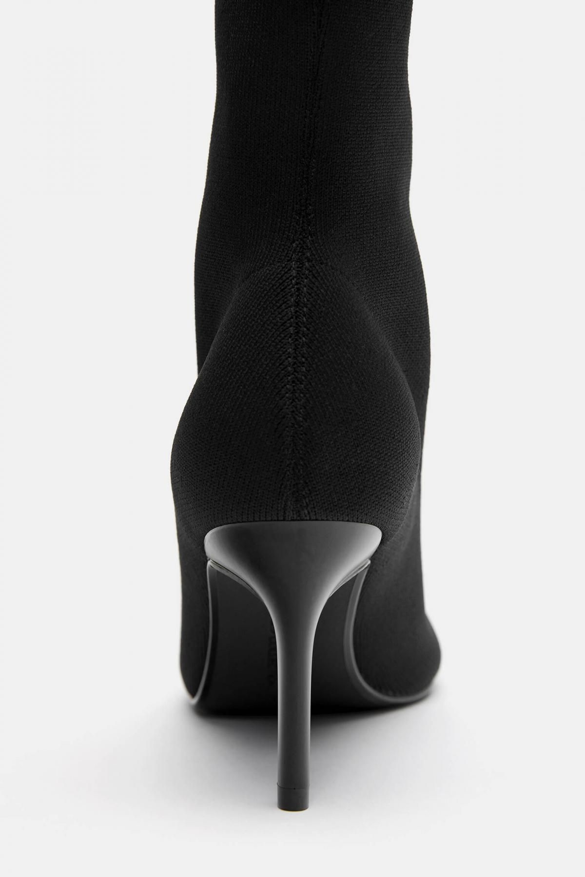 풀앤베어 테크니컬 블랙 스틸레토 하이힐 앵클부츠 1125/640 BLACK - 상세 이미지 3