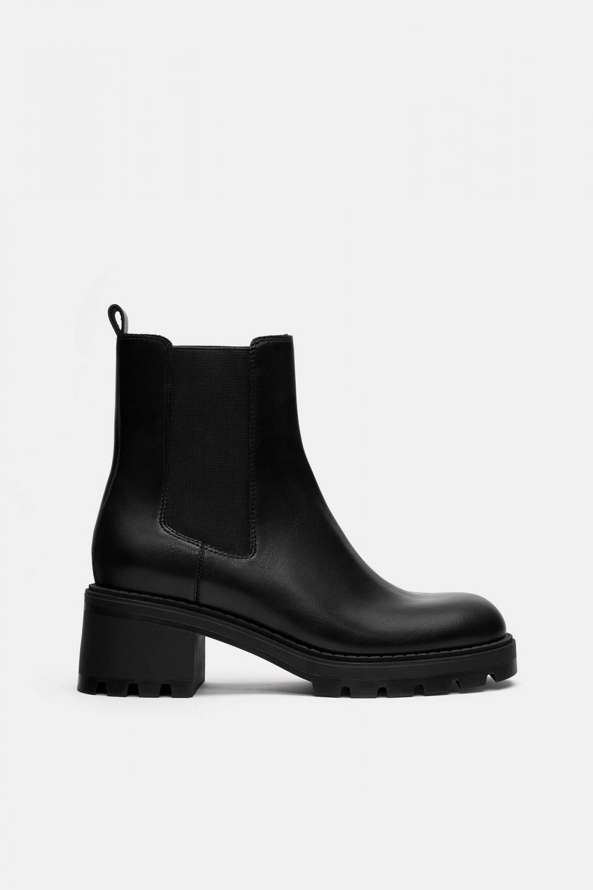 풀앤베어 테크니컬 블랙 에어핏 6cm 힐 첼시 앵클부츠 1127/640 BLACK - 상품 이미지