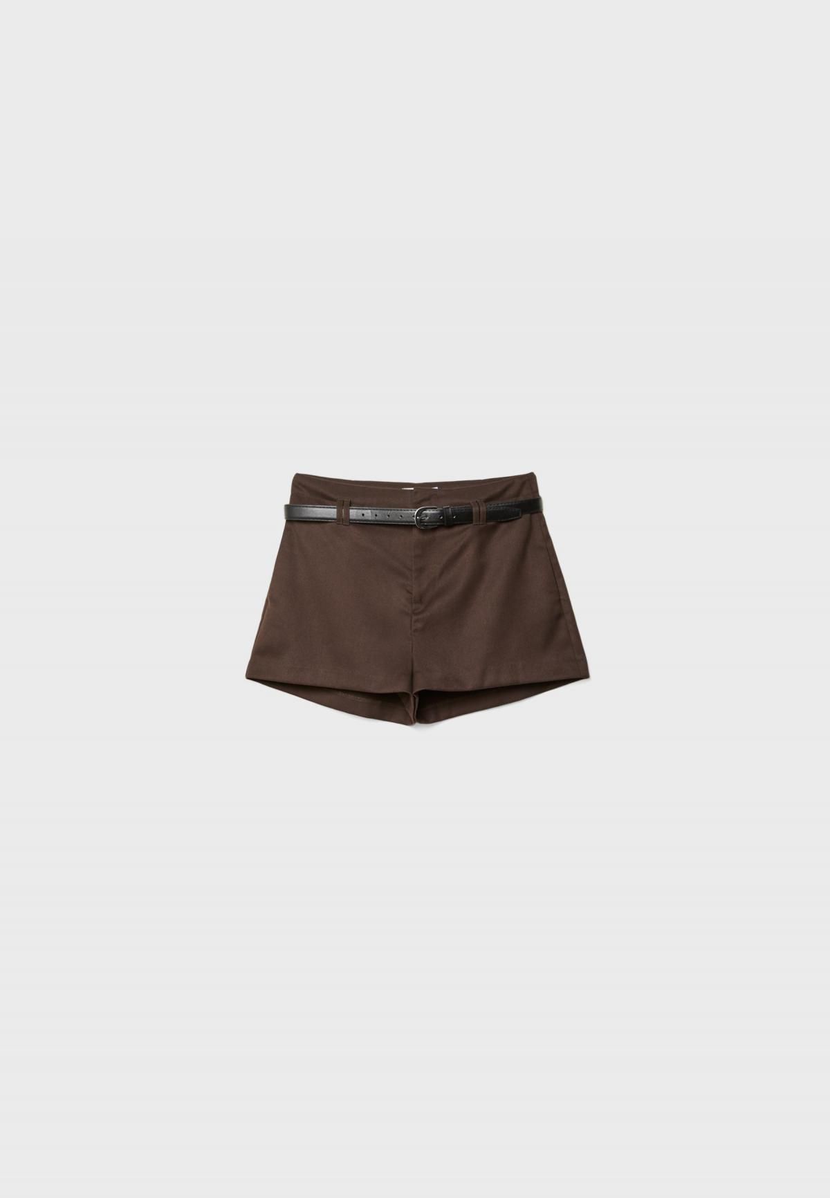 스트라디바리우스 브라운 테일러드 벨트 미니 반바지 4906/639 BROWN - 메인 이미지