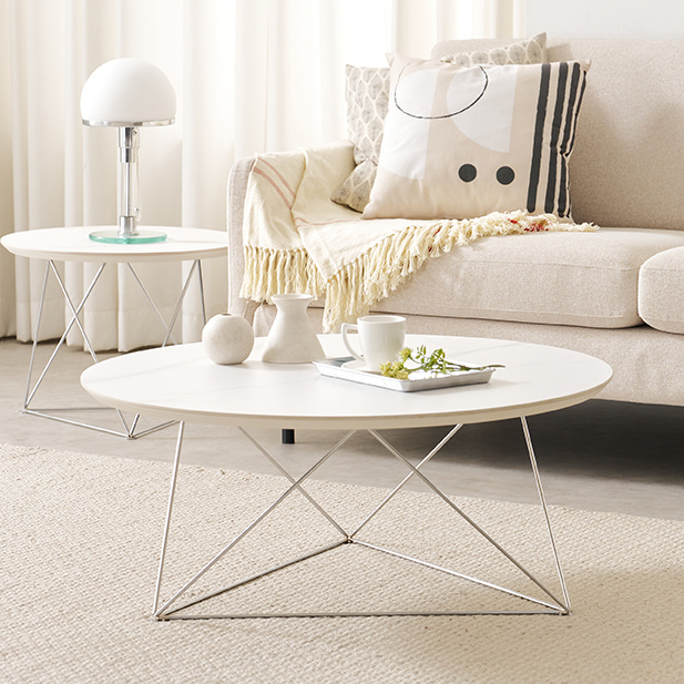 원형거실테이블 800 화이트 세라믹 마블 탁자 쇼파 좌탁