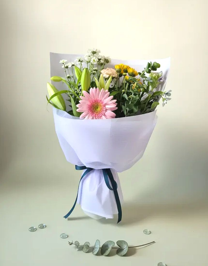 봄꽃 집 사무실 카페 꾸미기 생화 정기구독 소형 꽃다발 택배 생일 기념일 선물 라운드블루미 - 상세 이미지 4