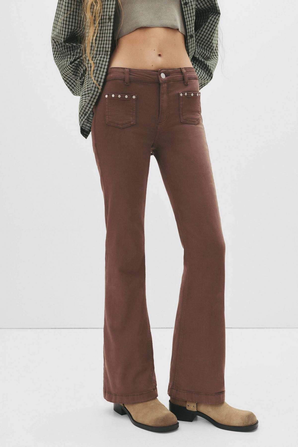 풀앤베어 스터드 부츠컷 진 7687/326 BROWN