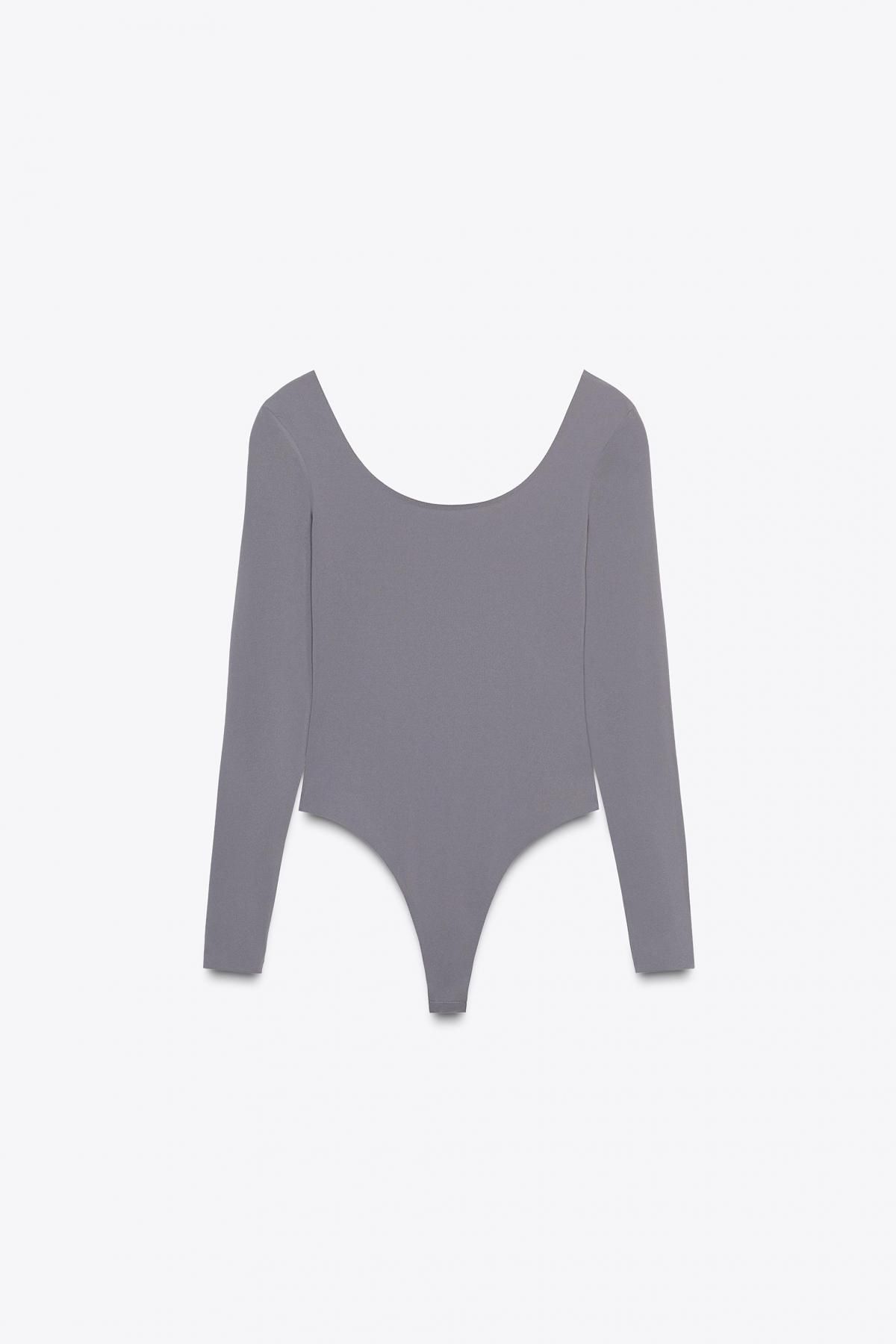 자라 소프트 폴리아미드 슬림핏 긴팔 바디수트 1355/803 LILAC - 메인 이미지