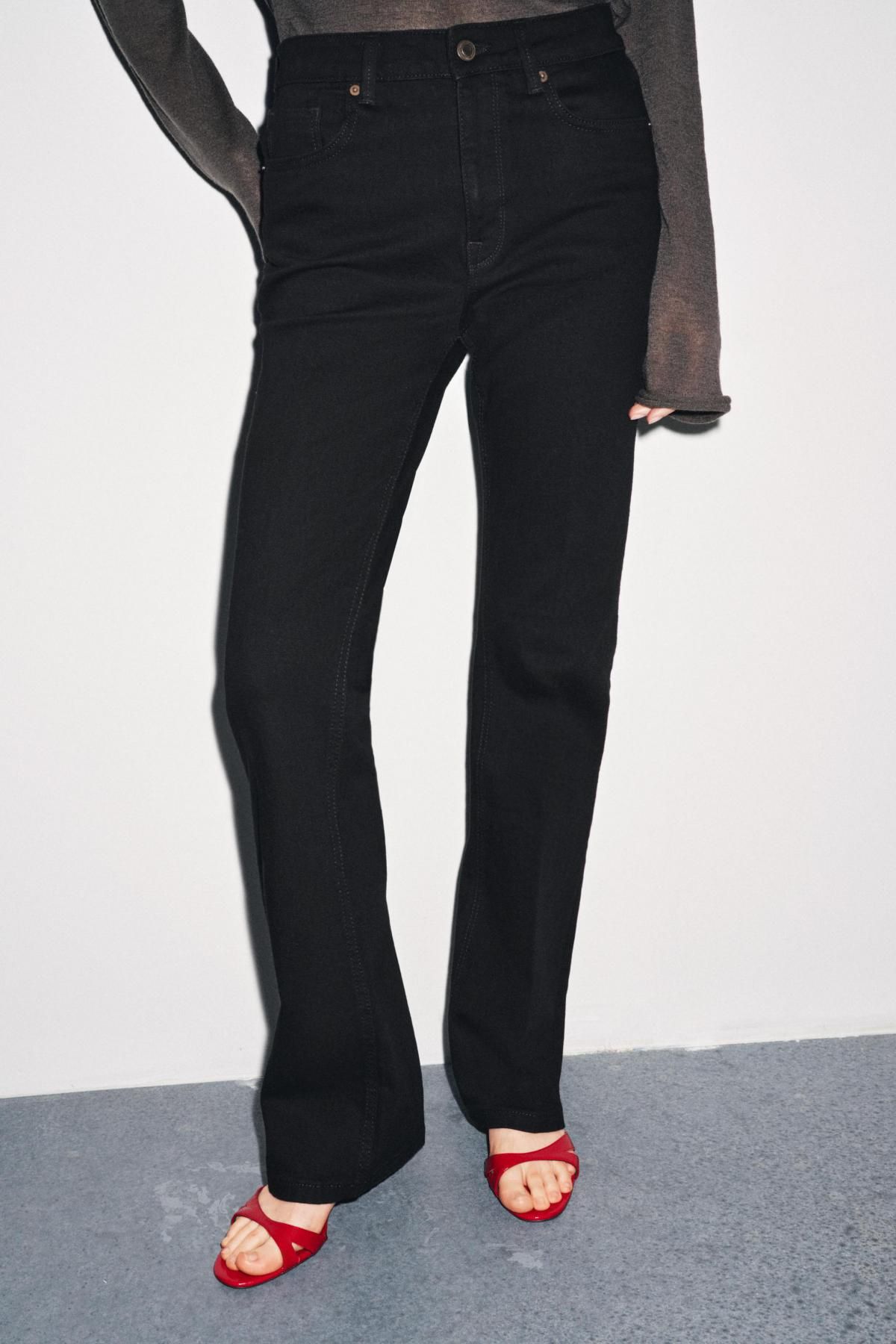 자라 부츠컷 하이웨이스트 진 7223/242 BLACK