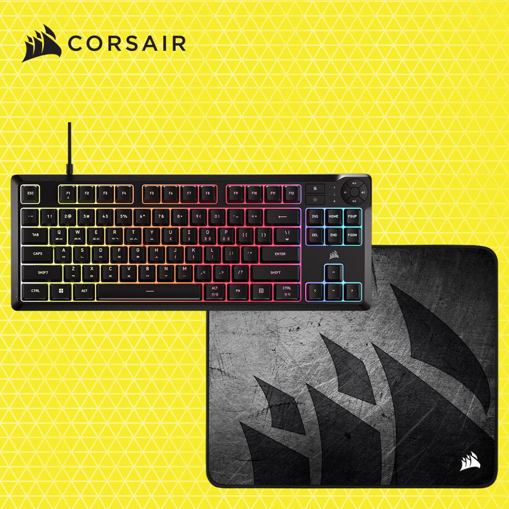 커세어 K55 CORE TKL RGB 저소음 멤브레인 게이밍키보드 + MM300 PRO MEDIUM - 메인 이미지