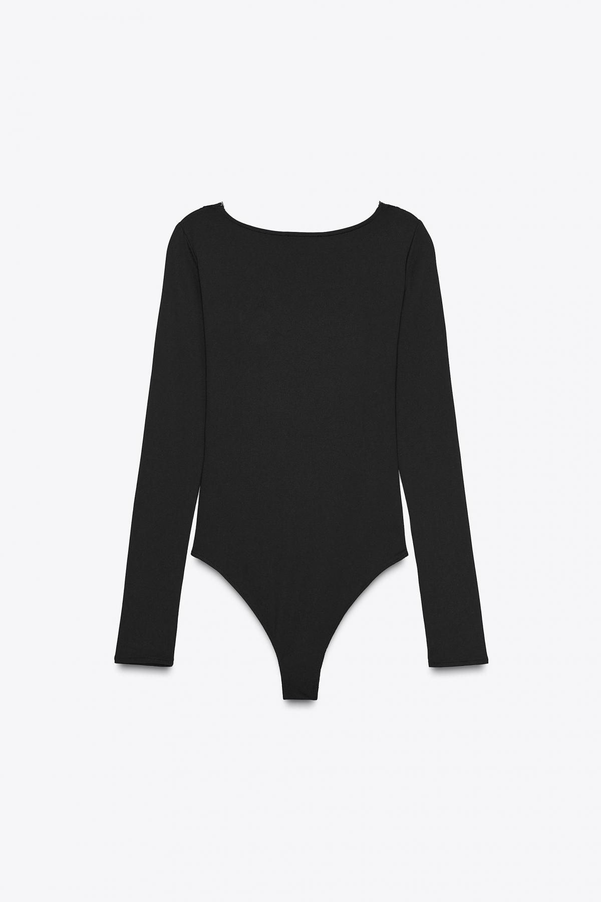 자라 레이스 폴리아미드 브이넥 긴팔 바디수트 0347/806 BLACK 이미지 8