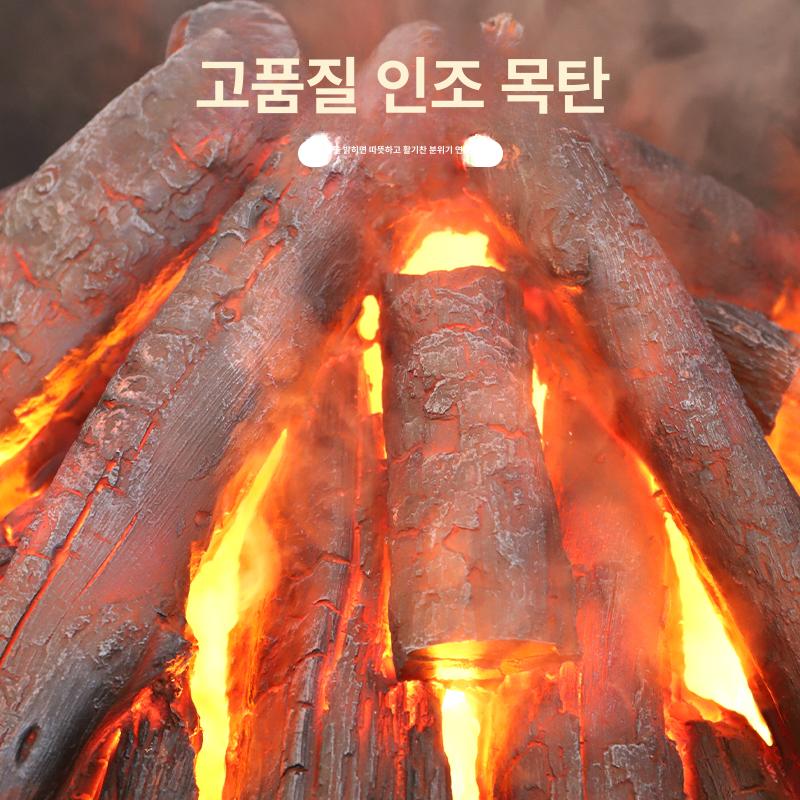 원형 화로 가습기 불꽃 난로 소품 연기 캠핑 가짜 3D 벽난로 단품 - 상세 이미지 5