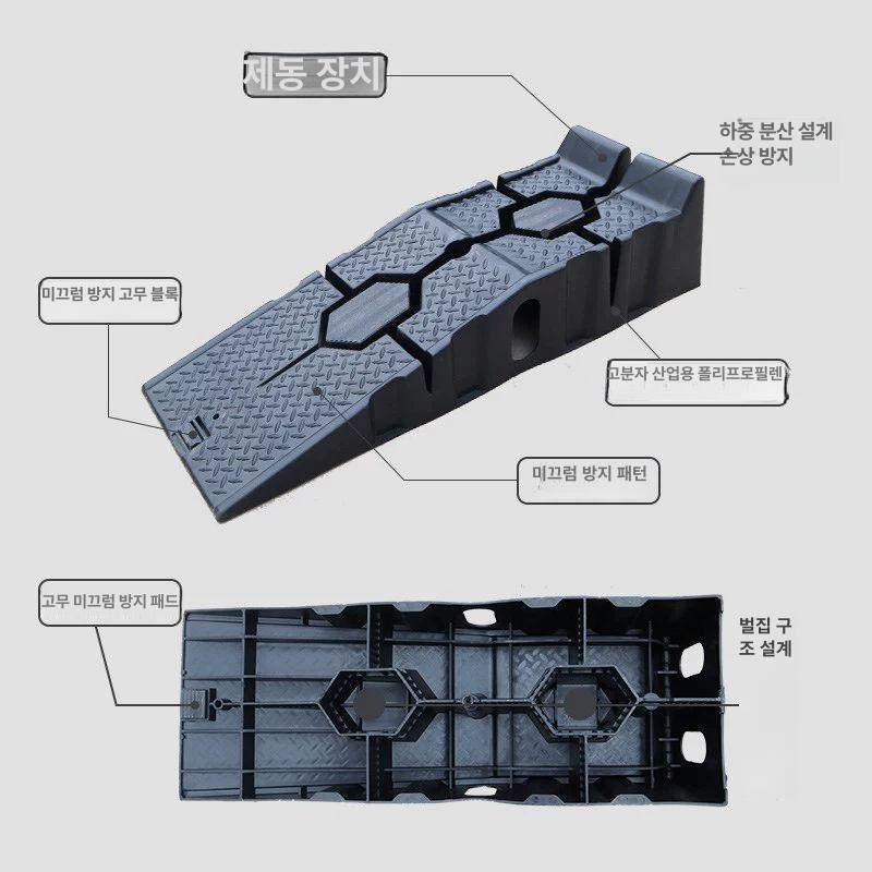 노면 캠핑카레벨러 차박 캠핑카 발판 균형 주차 고정블럭 레벨러 고임목 조절 카라반 평탄화 경사로 2개 세트 - 상세 이미지 5