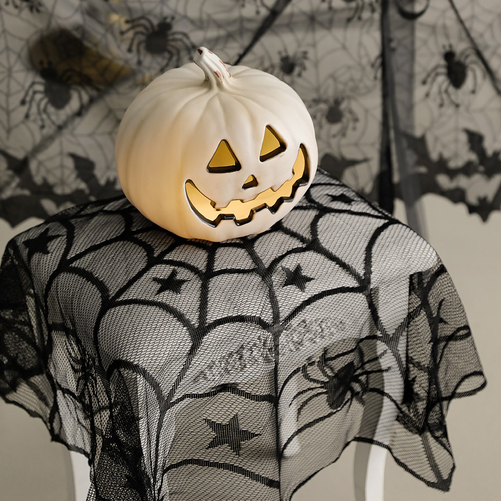 할로윈 거미줄 레이스 천 테이블보 벽장식 커튼 가랜드 파티 장식용품 원형