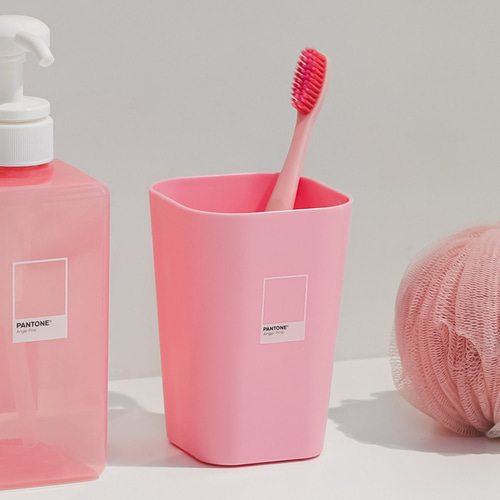 팬톤 사각 양치컵 450ml 핑크 - 상품 이미지
