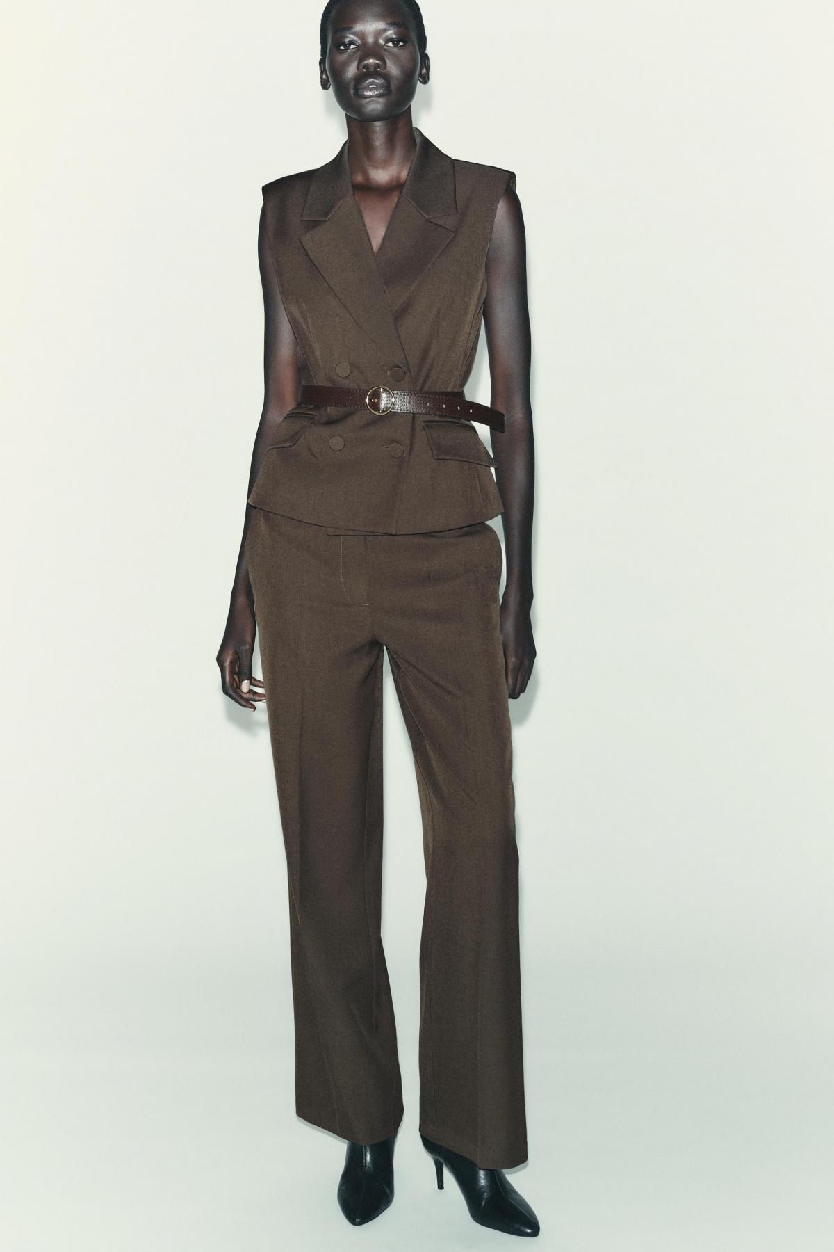 자라 테일러드 벨트 베스트 8073/361 BROWN VIGORE - 상세 이미지 2