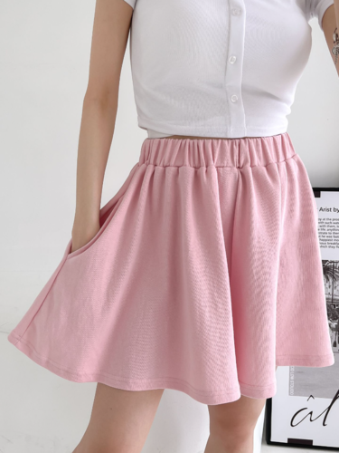 폼나나 Pomnana 루즈핏 고무줄 무지 기본 봄 여름 치마바지 바지 - 상세 이미지 2