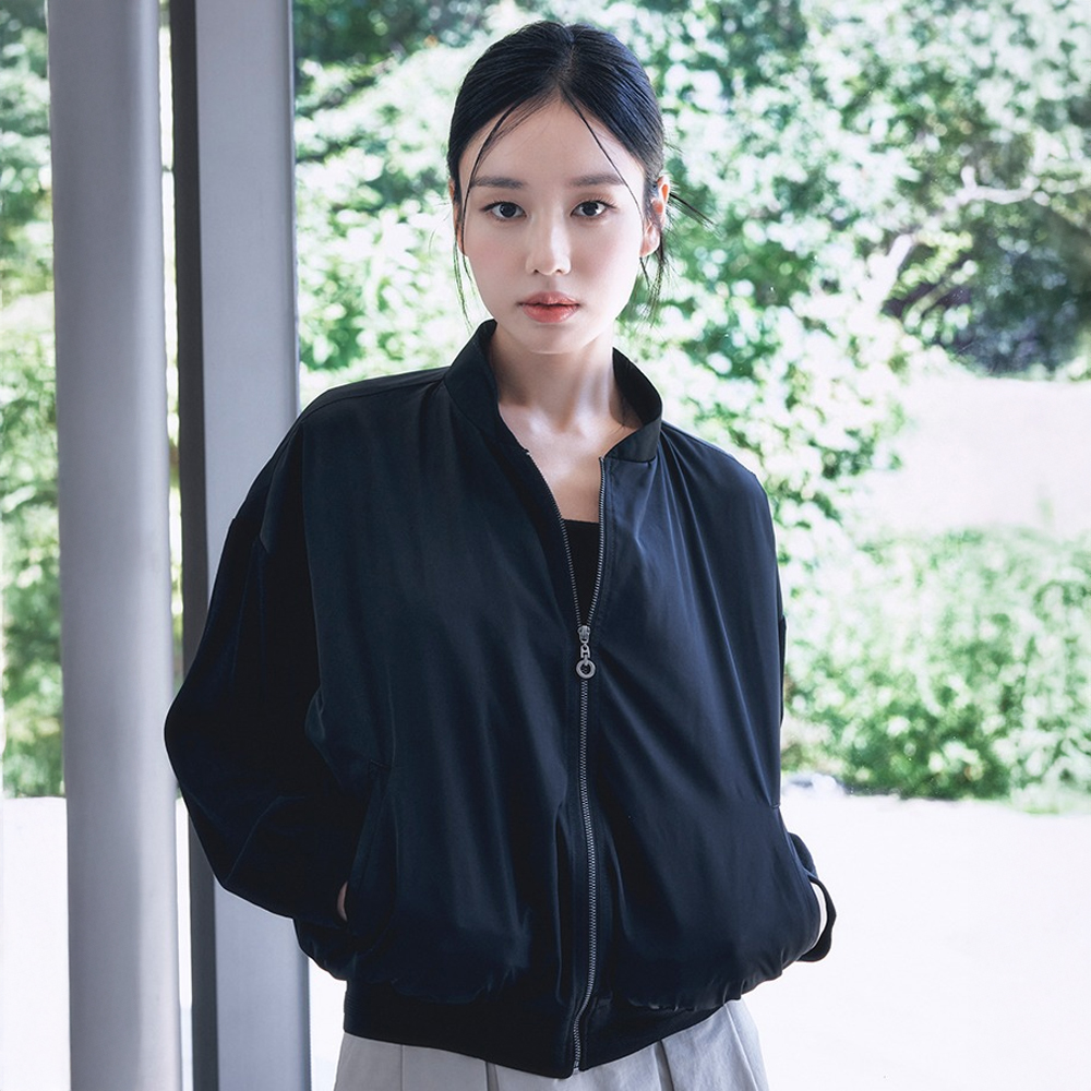 25FW 니트블럭 셔링 봄버점퍼