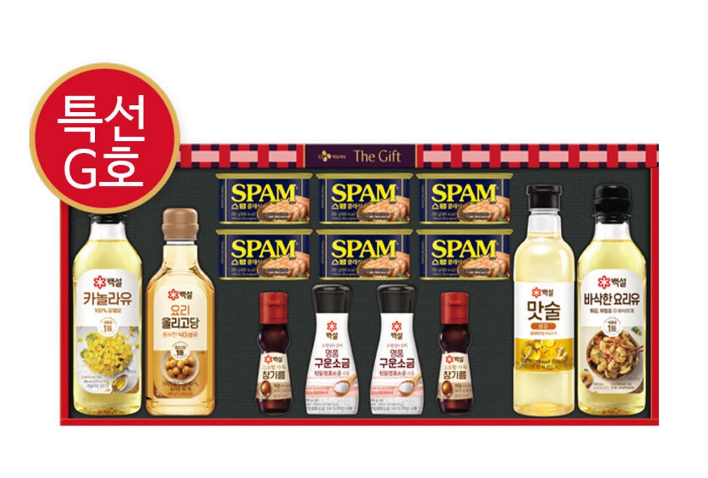 J2K CJ 선물세트 스팸 참기름 3세트 설 추석 명절 - 상품 이미지