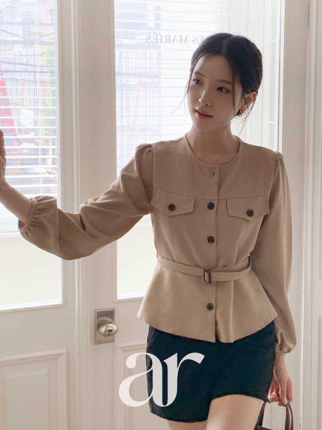 벨트 세트 트렌치 블라우스 bs8440 - 상세 이미지 2