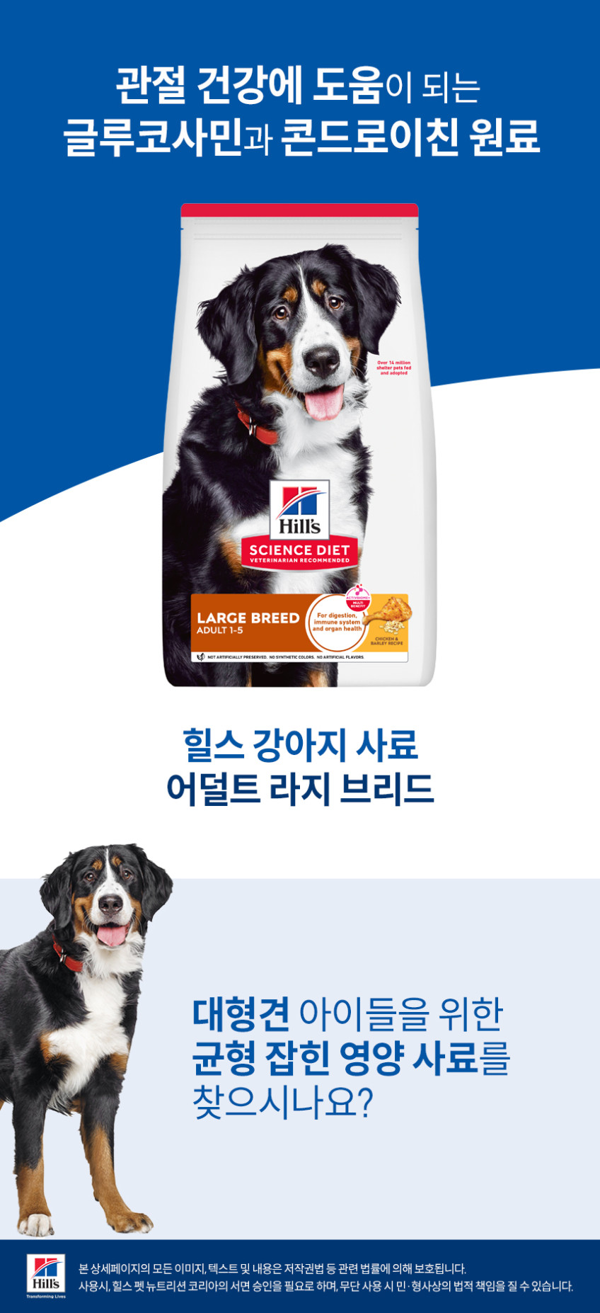 힐스 강아지사료 대형견용 라지브리드 어덜트 15kg 판매처 상세 정보 이미지 4
