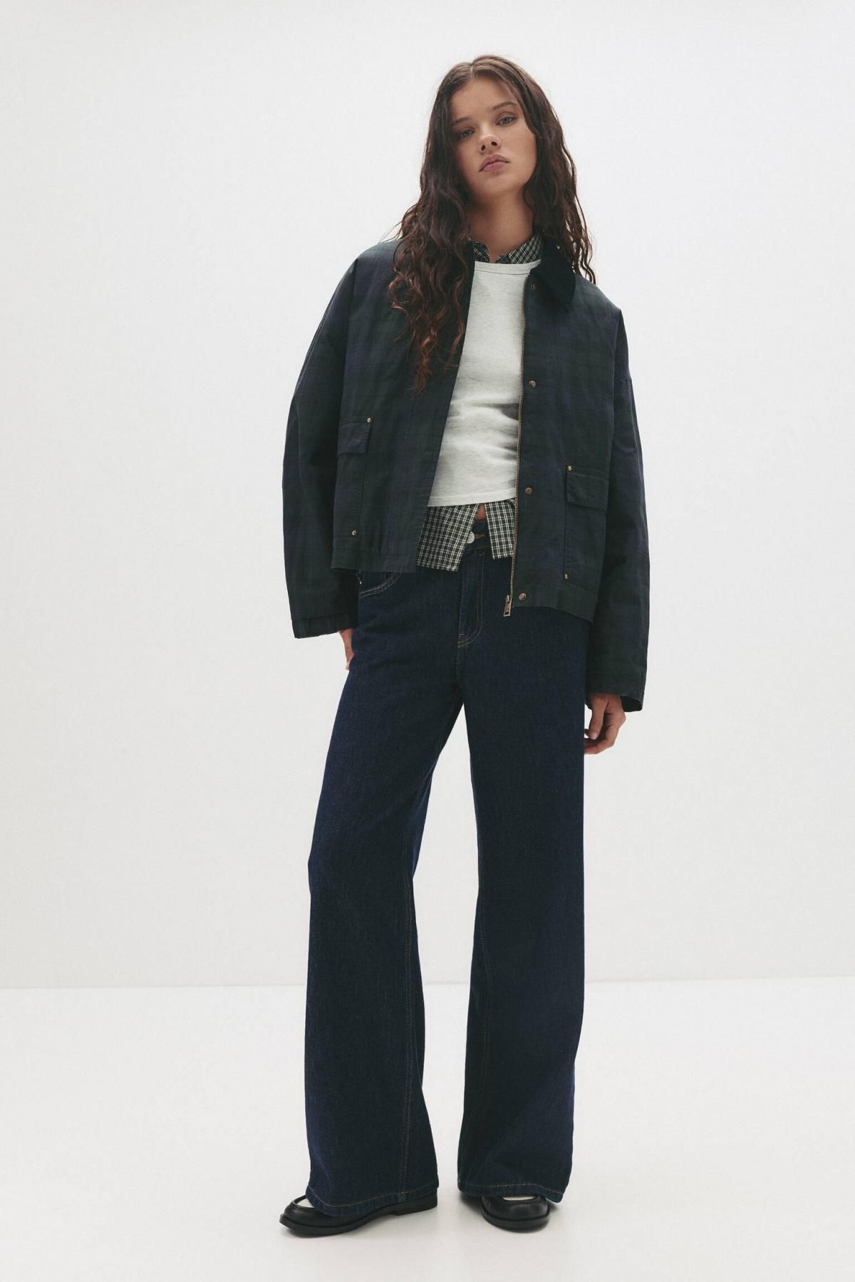풀앤베어 테크니컬 왁스드 체크 코듀로이 카라 재킷 7700/325 NAVY - 상세 이미지 5