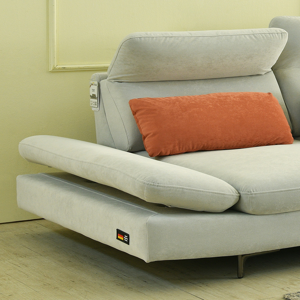 스코나 멜니체 타이보 아쿠아텍스 패브릭 좌방석확장 스윙 소파 스툴미포함, 연그레이, 3인용