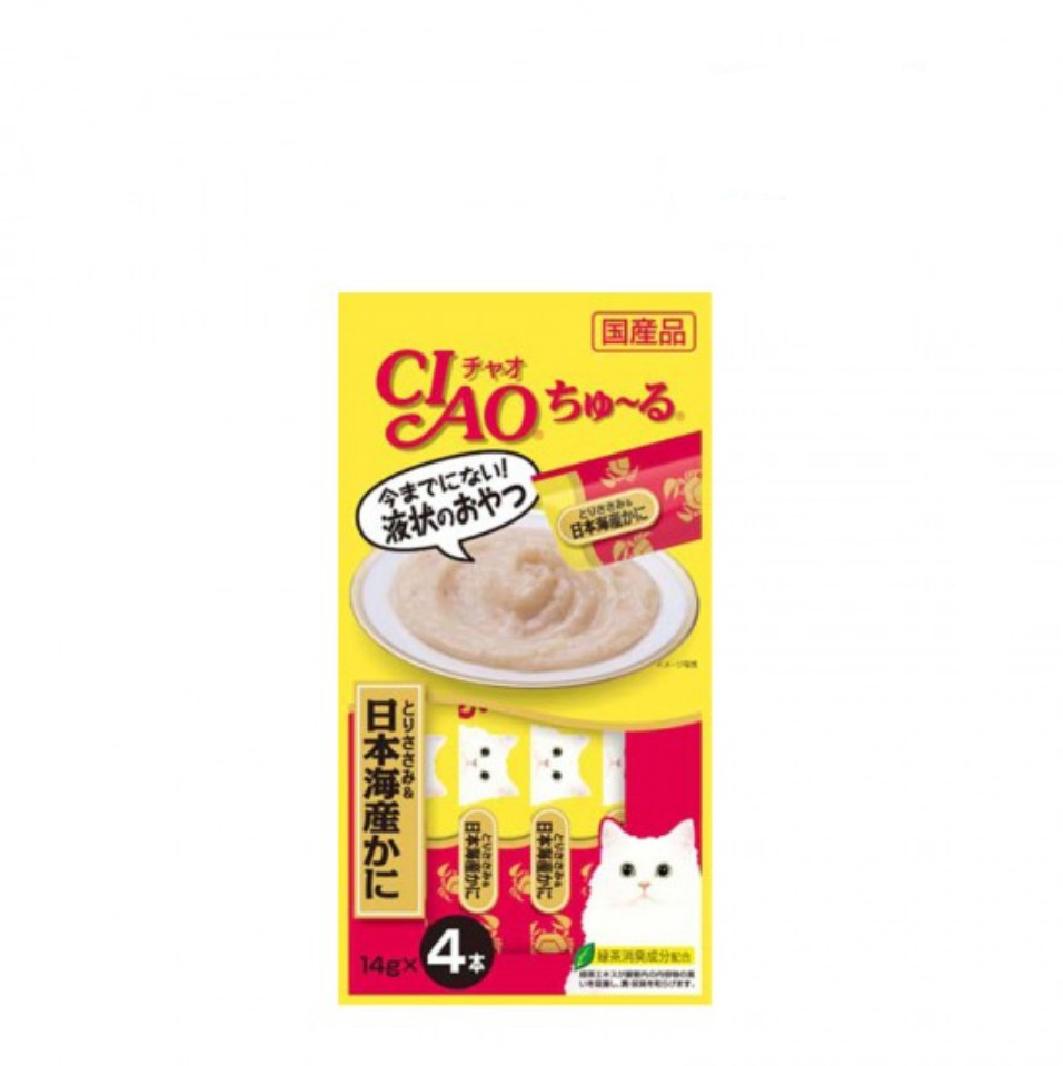 [최신생산] 이나바 챠오츄르 고양이 츄르간식 닭가슴살+게살, 56g, 1개 제품 이미지