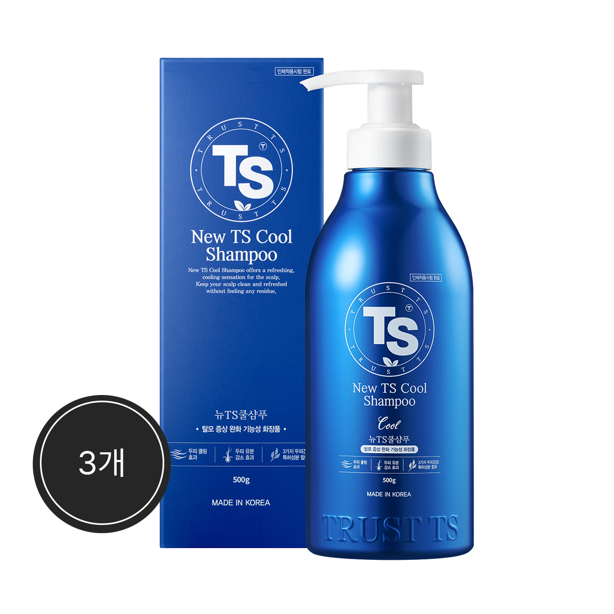뉴TS 쿨샴푸 500g, 3개 - 상품 이미지