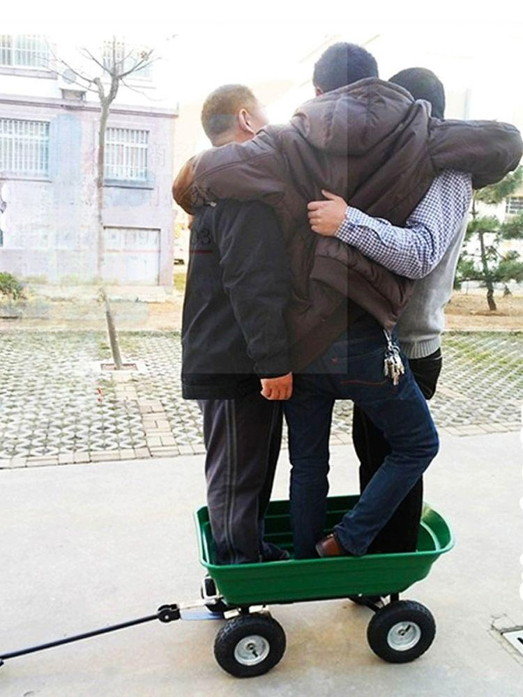 농사용수레 끌차 농업용 덤프 핸드카 사륜 접이식 소형 그린 고급 솔리드 - 상품 이미지