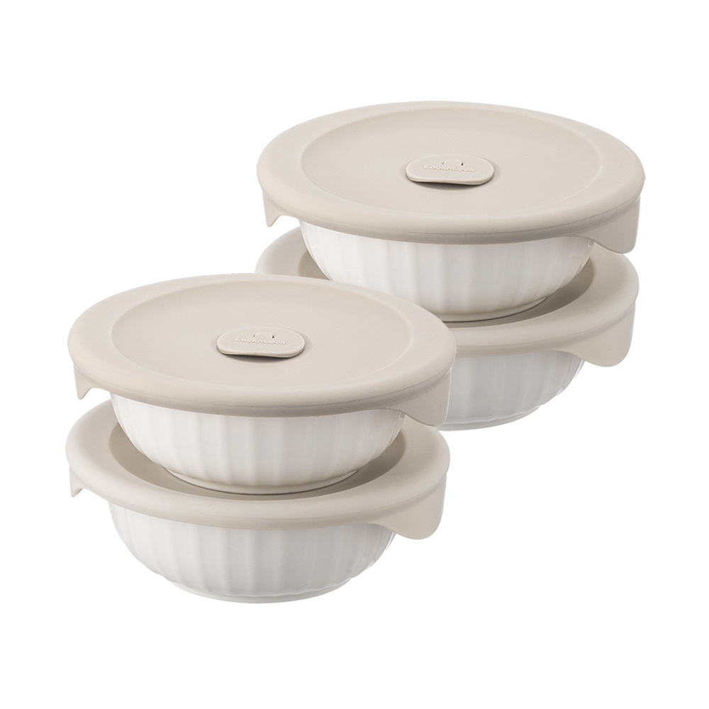 [N단독상품] 바로한끼 도자기 밥용기 아이보리 355ml 4P