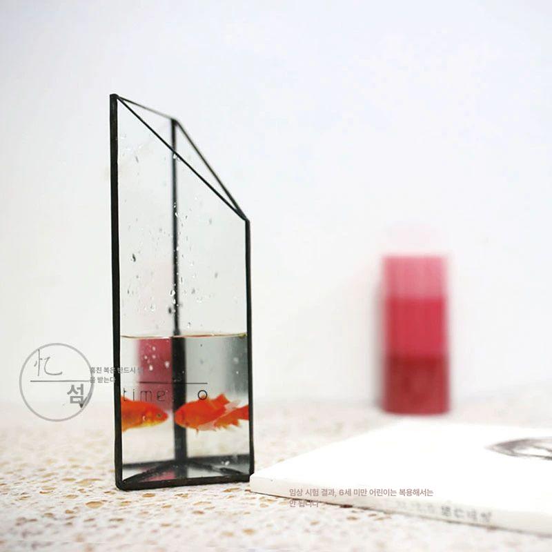 육각형 화병 꽃꽂이 특이한 꽃병 특이한화분 투명 거실 가드닝 5x8 화분 하우스 21x21x15cm 유리 유리만 - 상세 이미지 5