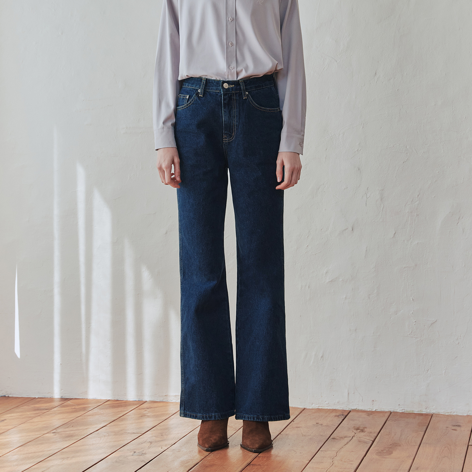 [제로스트릿] 세미 부츠컷 데님 팬츠 SEMI BOOTCUT DENIM PANTS / INDIGO - 상품 이미지
