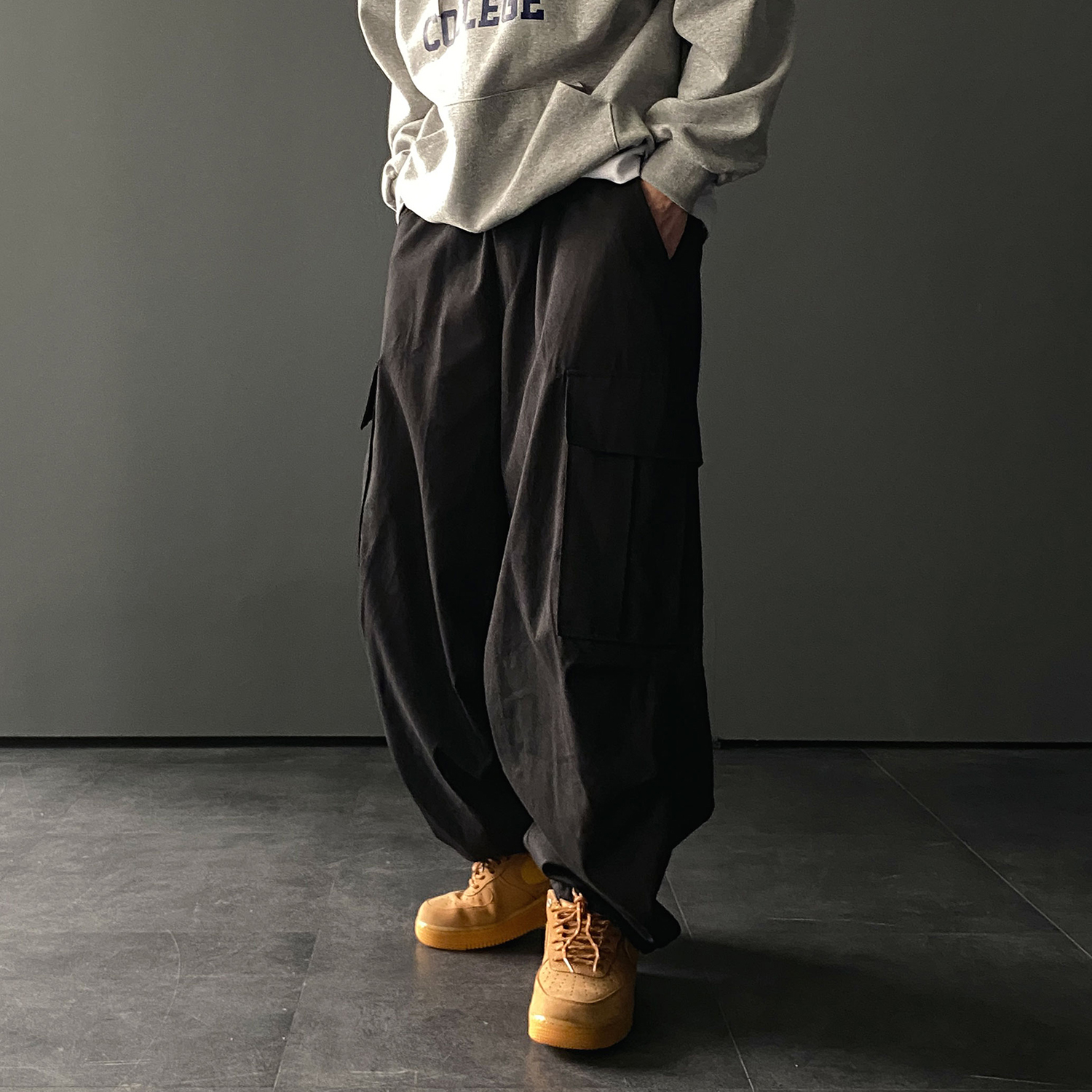 벌룬팬츠 건빵바지 카고바지 남자와이드팬츠 - 상세 이미지 2