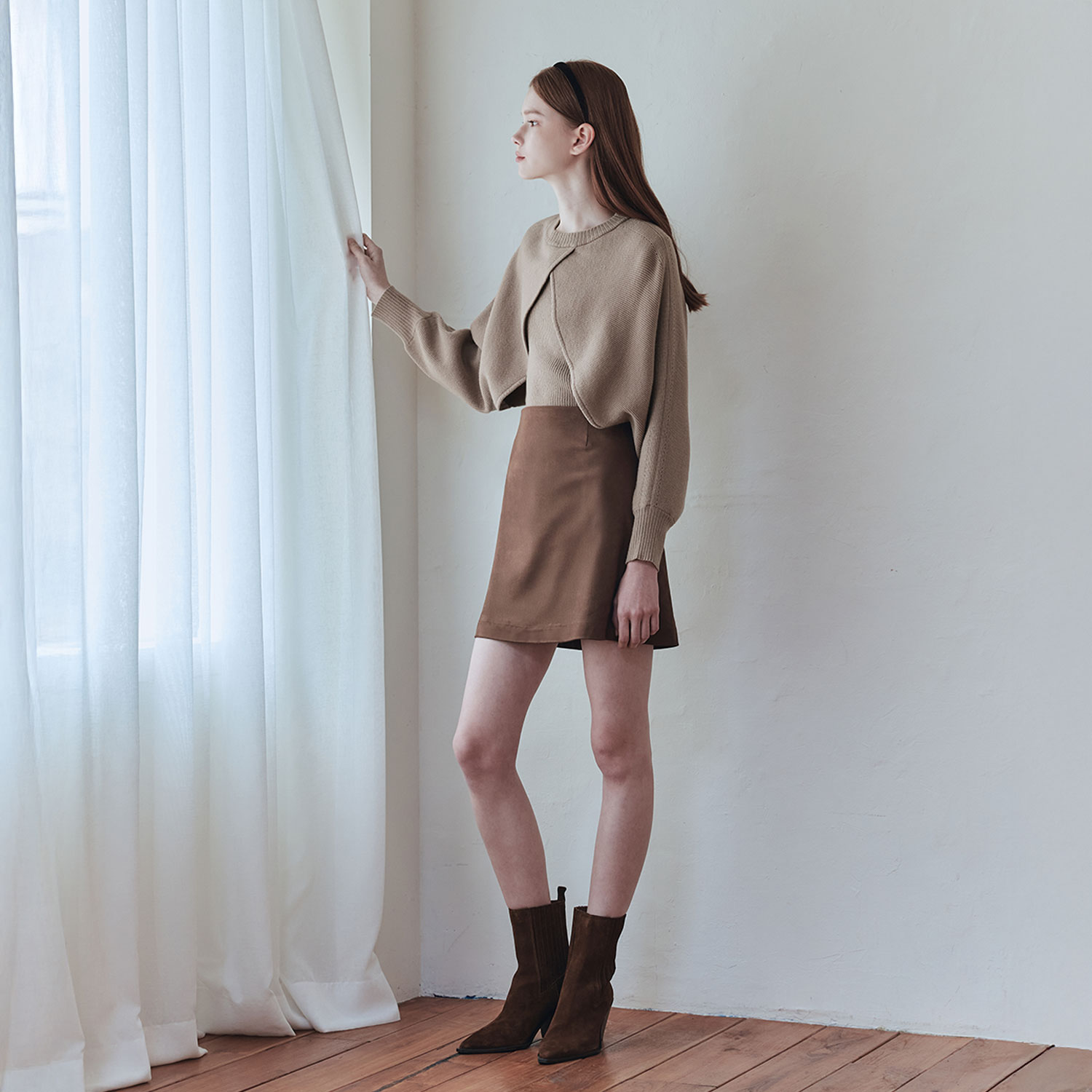 [제로스트릿] 엠버 스웨이드 미니 스커트 AMBER SUEDE MINI SKIRT / BROWN - 상세 이미지 3