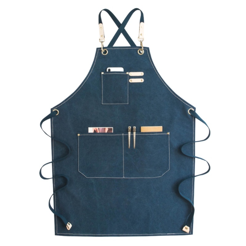 미용 앞치마 공방 apron 방수 캔버스 네일샵 미용실 가운 헤어 카페 다크그레이 Free 1개 - 상세 이미지 5