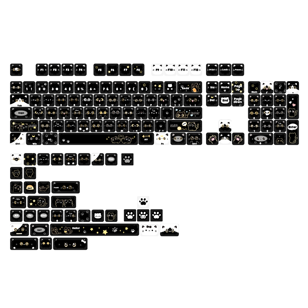고양이키캡 Soulcat PBT 귀여운 예쁜 키캡 검은고양이네로 - 상세 이미지 2