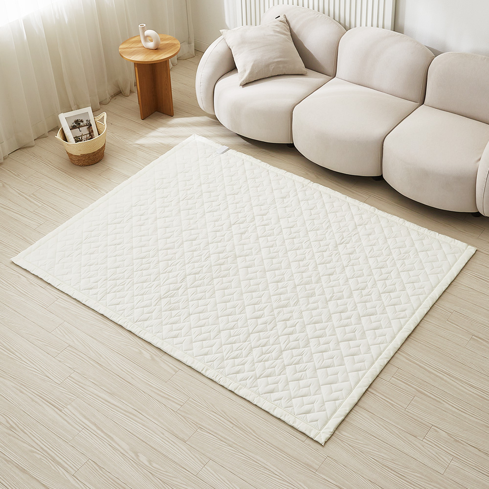 한일의료기 EMF 탄소매트 2 in 1 캠핑겸용 전기장판 전기요 크림 퀸 패드핏, 150x200cm