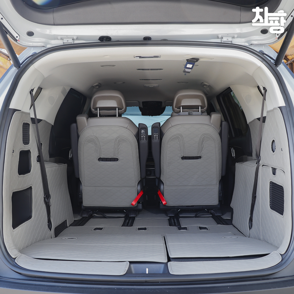 차팡 트렁크매트 기아 카니발 KA4 7인승 스피커 유(페리호환)/아웃도어 호환X 차박매트 풀커버