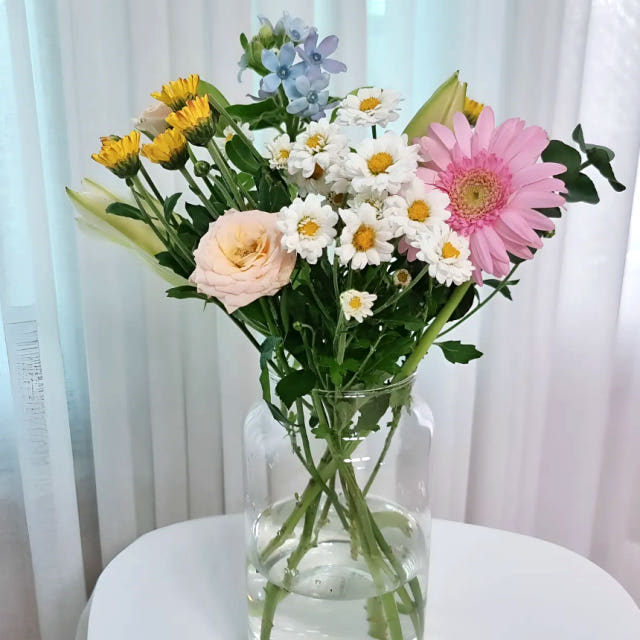 봄꽃 집꾸미기 생화 정기구독 소형 꽃다발S 랜덤꽃 라운드블루미