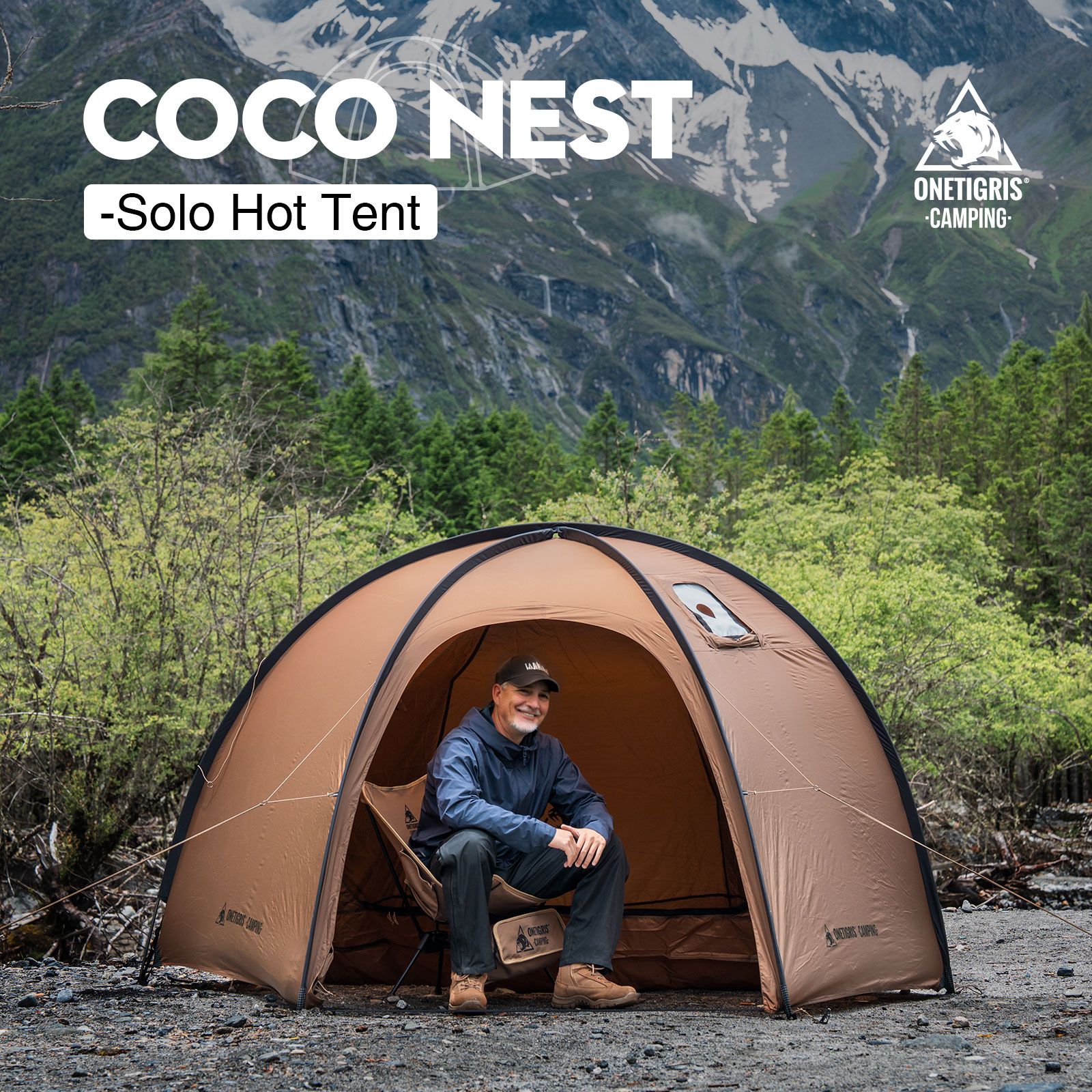 원티그리스 COCO NEST 솔로 핫텐트 사계절 백패킹 캠핑용 돔텐트 - 상세 이미지 4