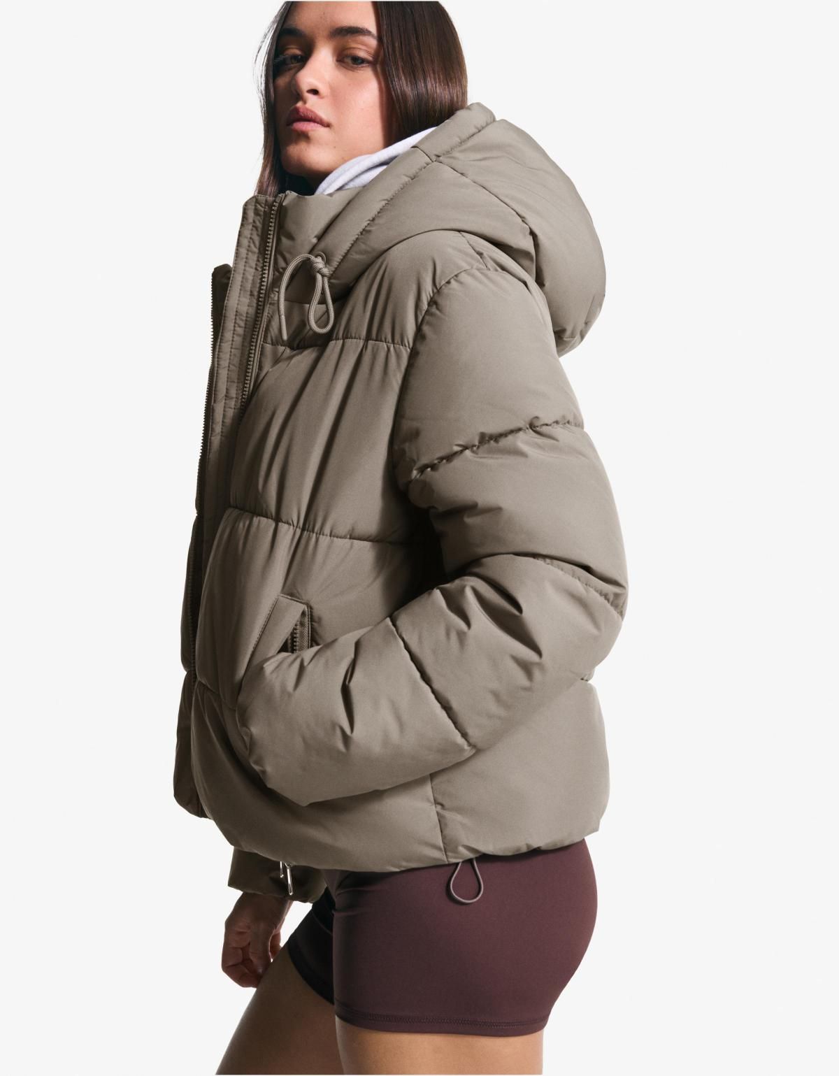 버쉬카 라이트브라운 테크니컬 후드 패딩 점퍼 6625/718 KHAKI - 상세 이미지 4
