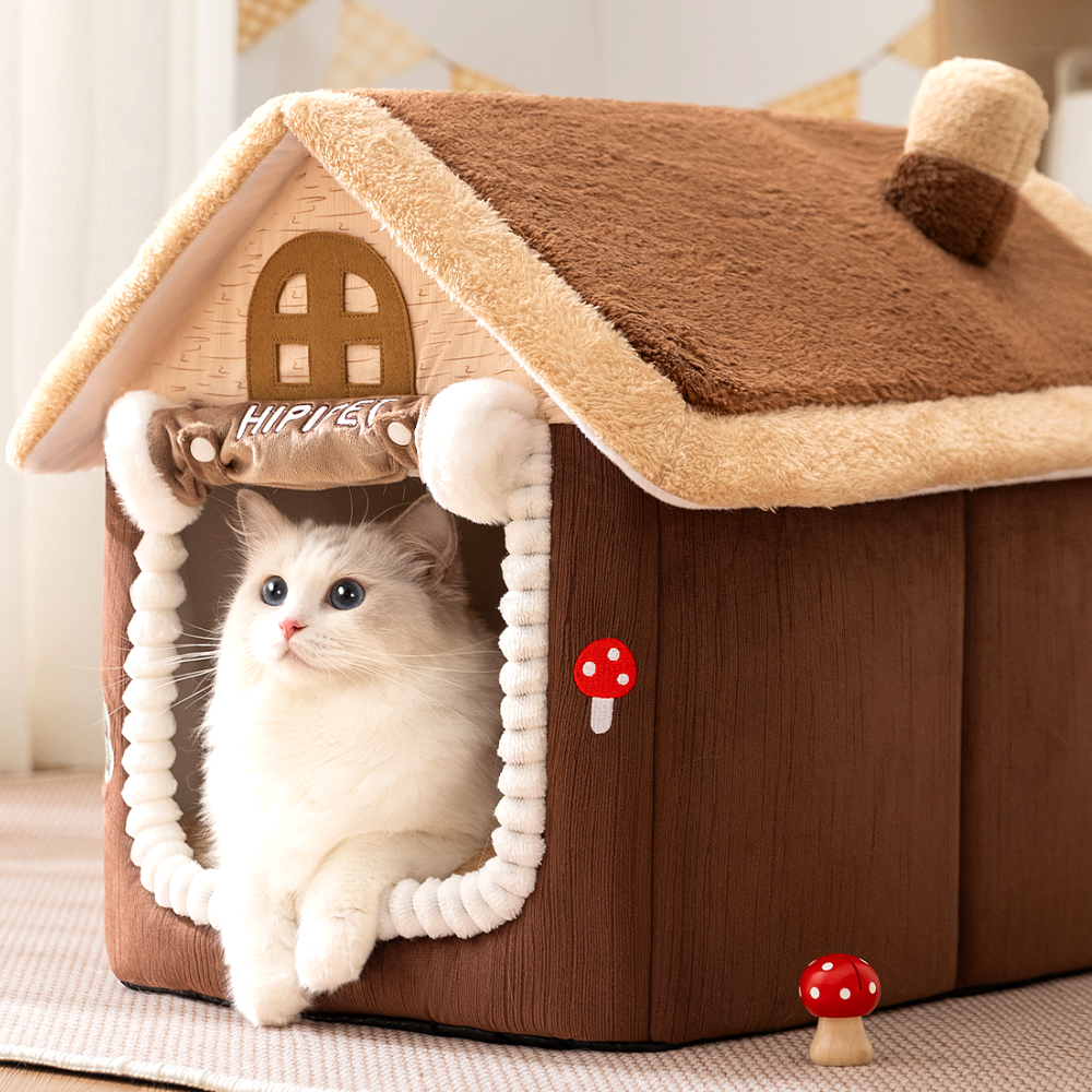 퍼플펫 강아지 하우스 고양이 숨숨집 텐트 동굴집 침대 파워쿠션 겨울 머쉬룸하우스 중형