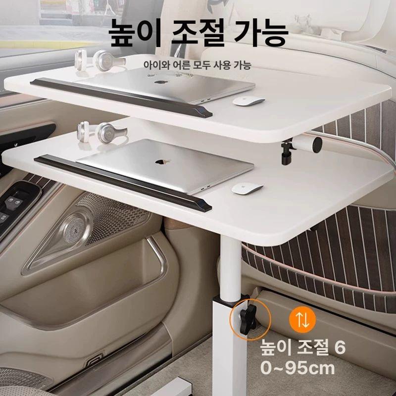 차량용 노트북거치대 테이블 다용도 보조석 테블릿 선반 뒷좌석 간이 책상 접이식 화이트 40x28 없음 흰색 프레임 - 상세 이미지 3
