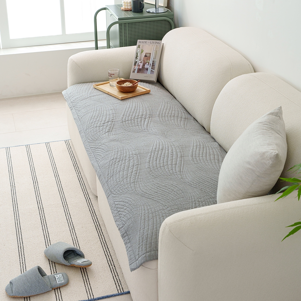 나라데코 순면 워싱 퀼팅 사계절 돌 쇼파패드 3인용 65x180