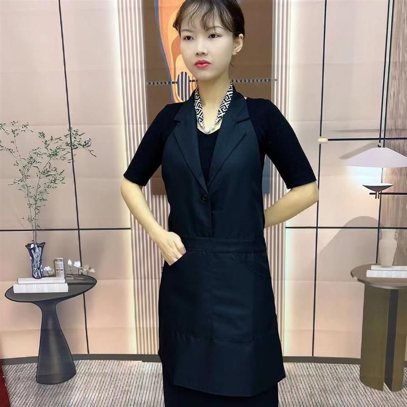 앞단추 조끼 앞치마 카라 미용실 카페 정장 직원 리조트 일식집 유니폼 한식당 - 상품 이미지