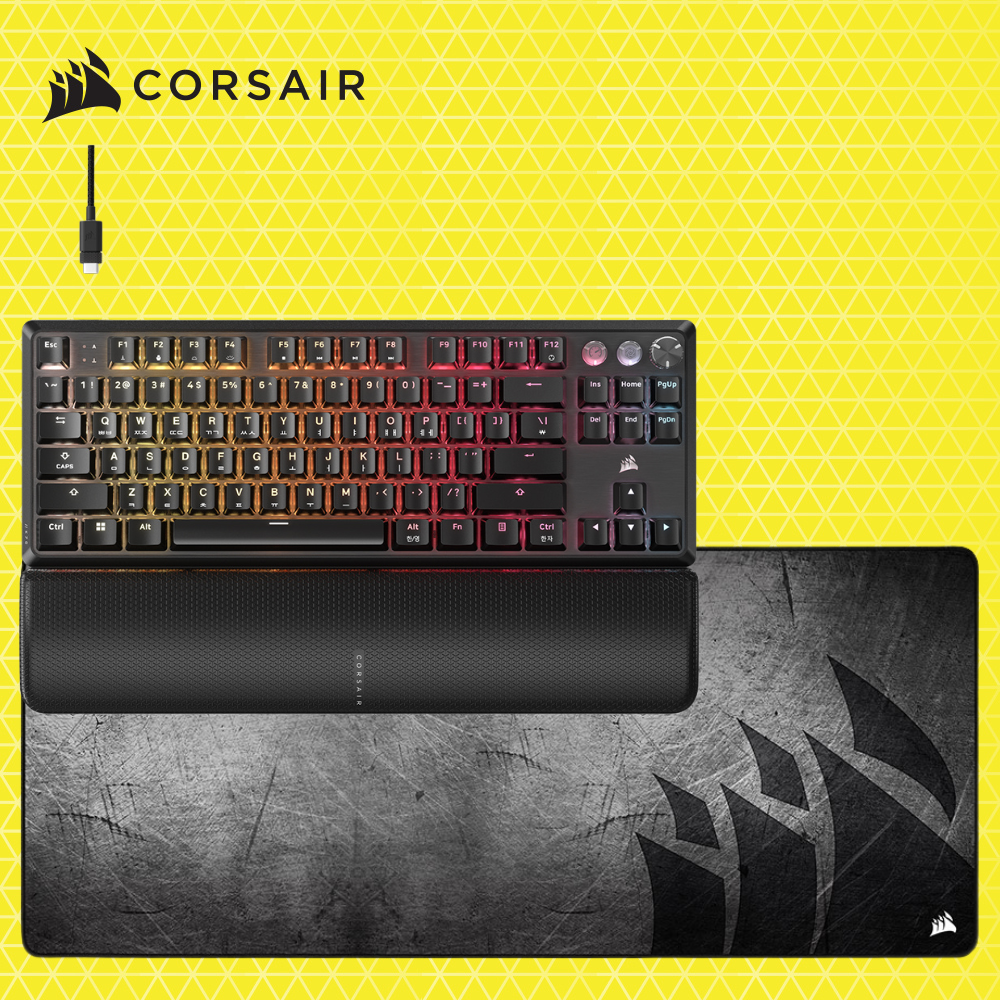 커세어 K70 MGX TKL 자석축 게이밍 기계식키보드 + MM350 PRO EXTEND 게이밍마우스패드 - 메인 이미지