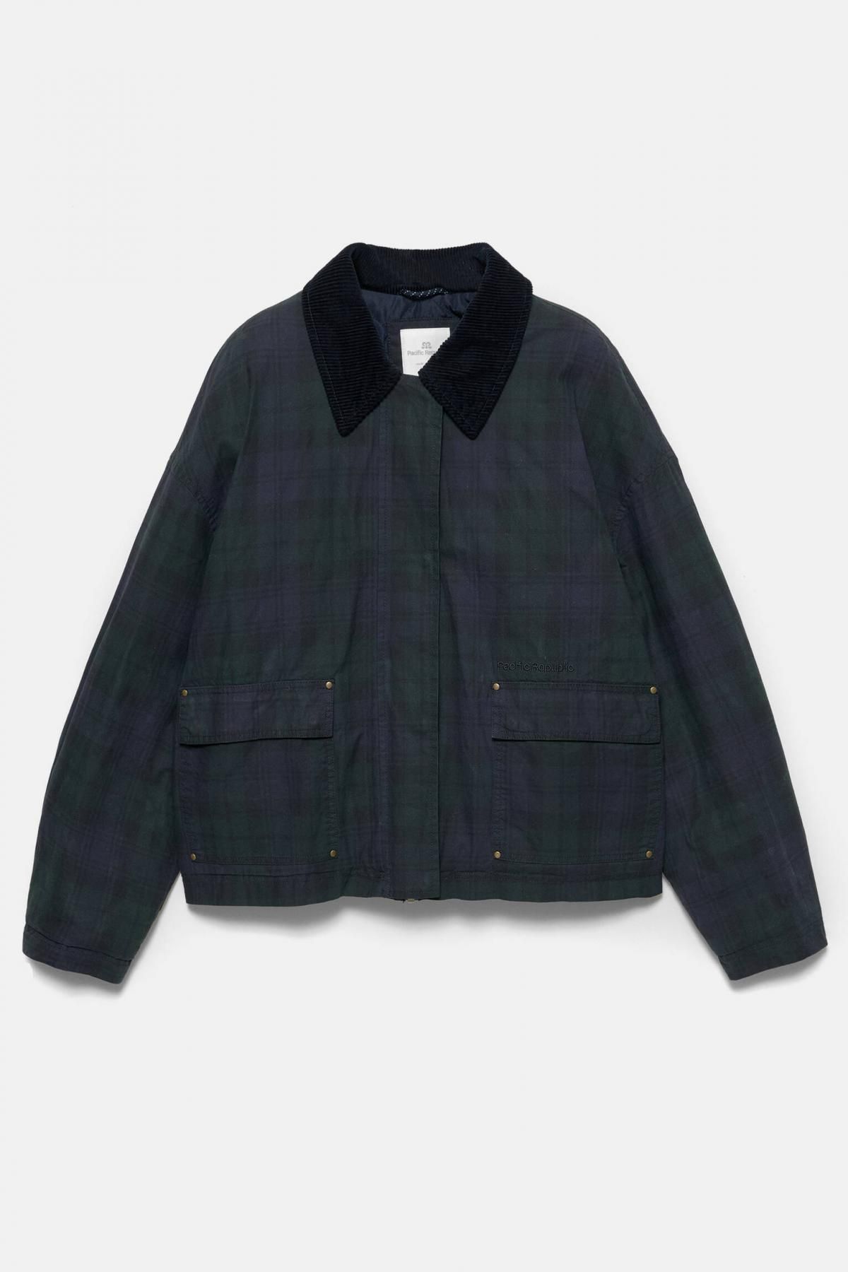풀앤베어 테크니컬 왁스드 체크 코듀로이 카라 재킷 7700/325 NAVY - 메인 이미지
