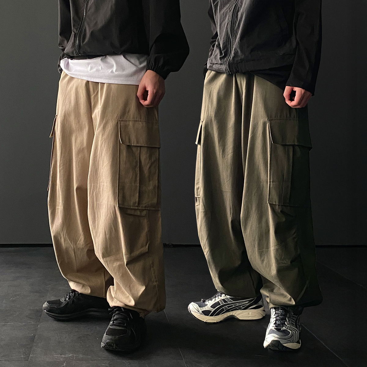 벌룬팬츠 건빵바지 카고바지 남자와이드팬츠 - 상품 이미지