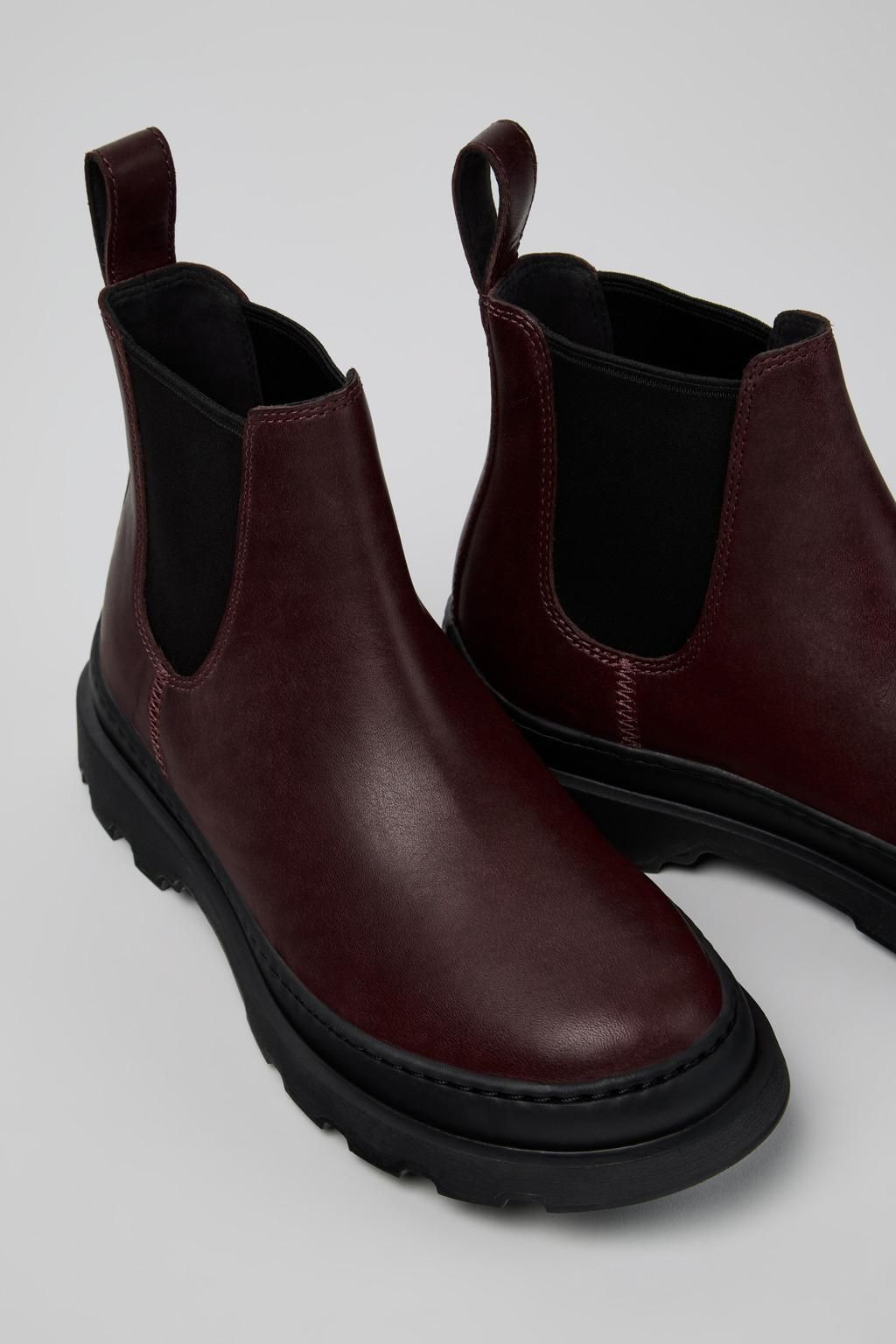 캠퍼 청키솔 첼시 부츠 Brutus K400818-004 BURGUNDY - 상세 이미지 2